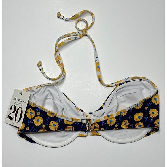 Shoshanna Daisy Daydream Tie-Neck Bikini Top Tie Front High Waist Bottoms L /DD - Picture 5 of 12